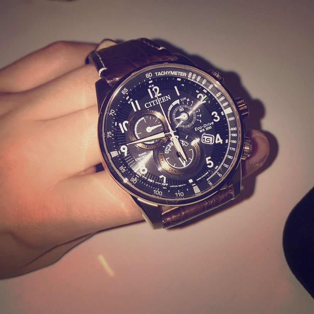 BrandNew Genuine crocodile gold face Citizen watch